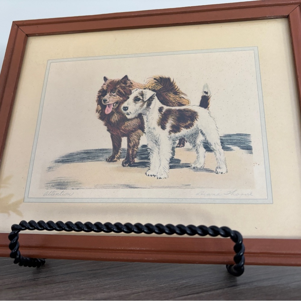 Vintage signed Diana Thorne print —“Attention”